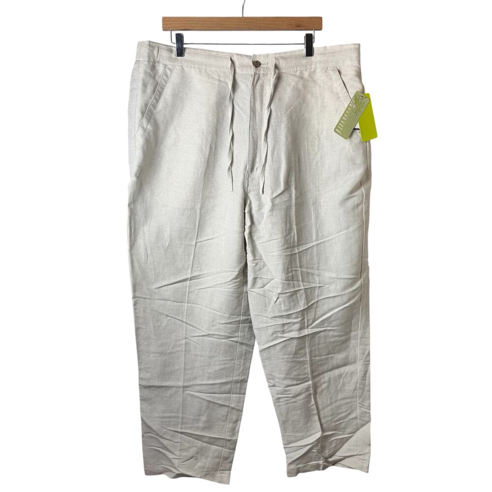 NWT Cubavera Linen Pants Mens Size 38" Coastal Preppy Summer Casual Minimalist